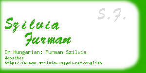 szilvia furman business card